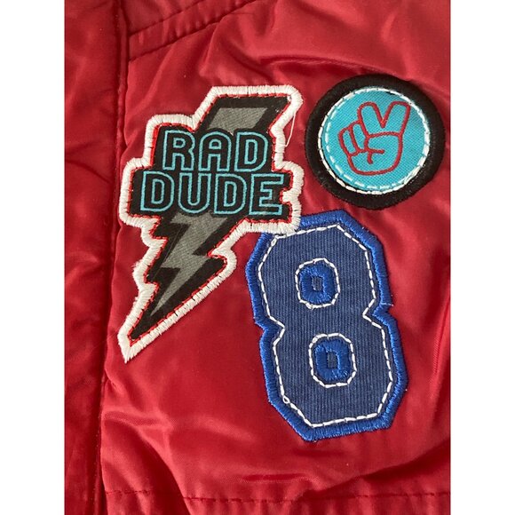 Boys Red Puffer Vest Lightning Patches Black Pant Gray Shirt  Print 3-Piece New - Picture 4 of 16